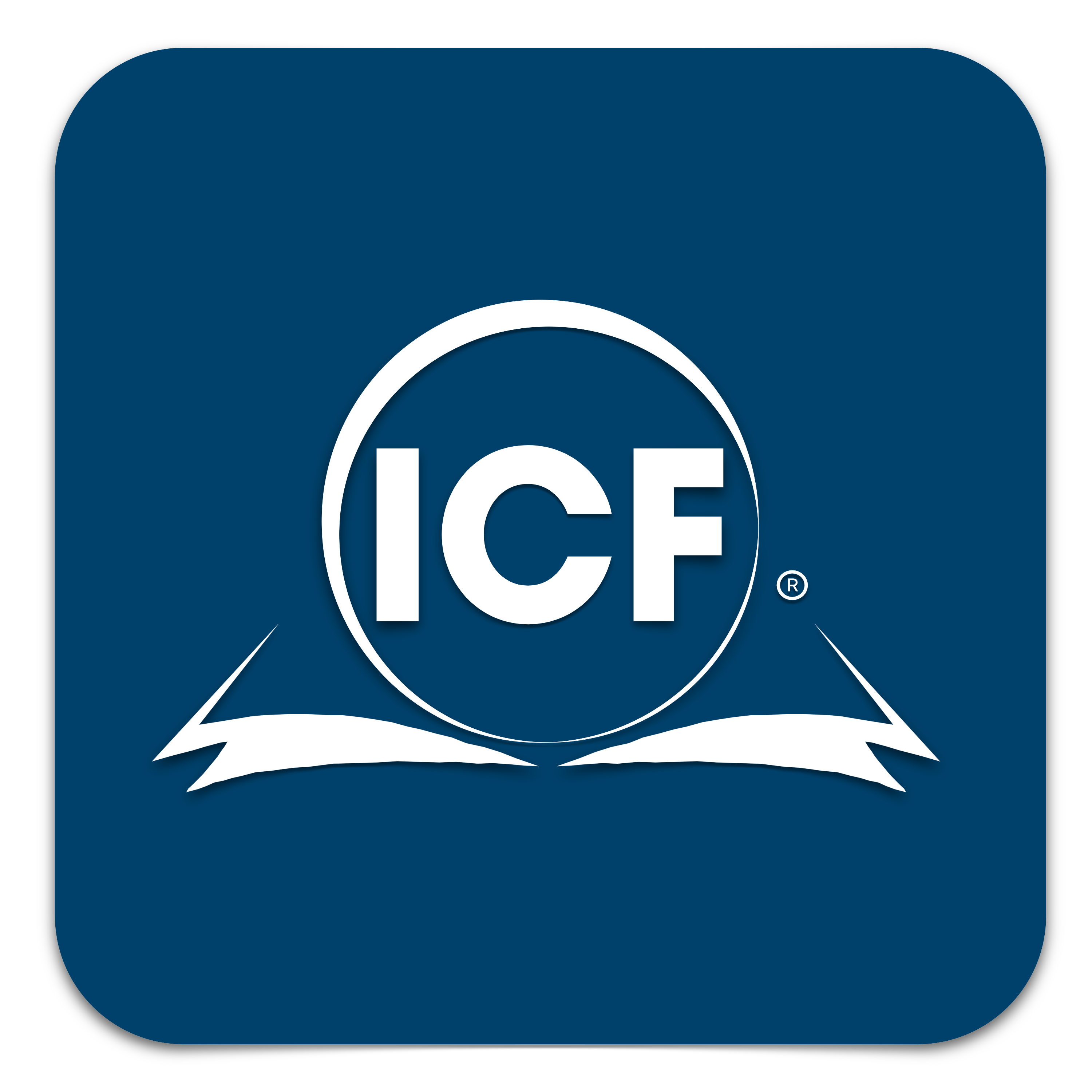 ICFamilia – LOGO ICONO BLANCO – Fondo AZUL CLARO – REDES SOCIALES – 3D
